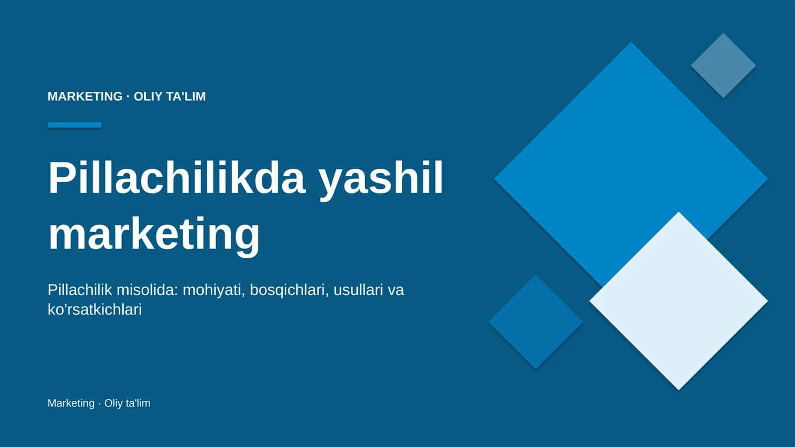 Pillachilikda yashil marketing 1