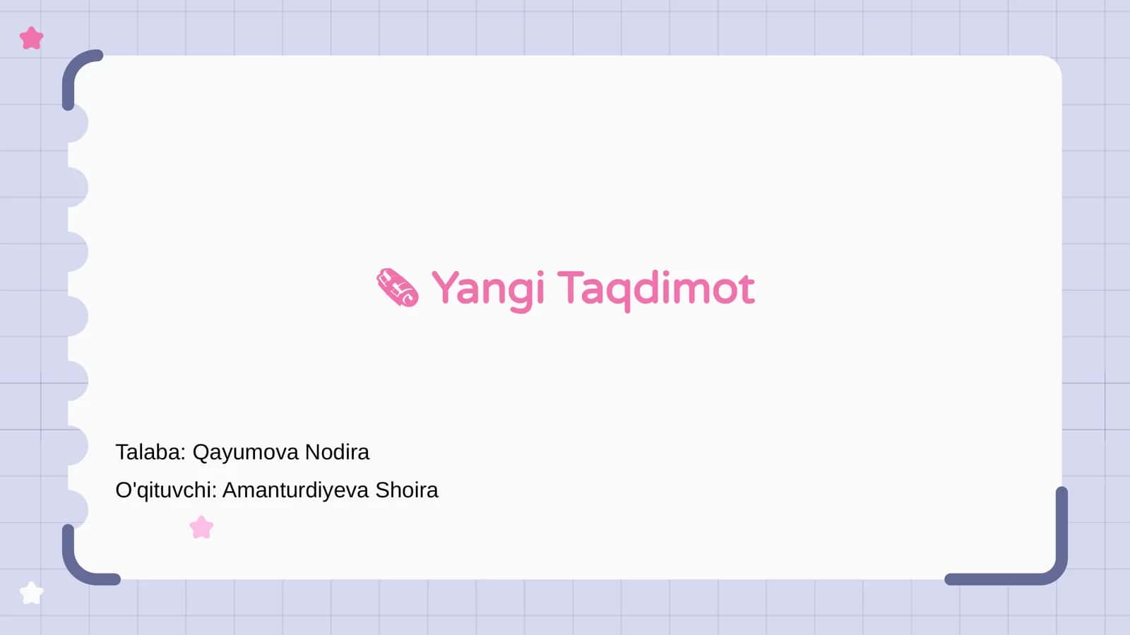 🗞 Yangi Taqdimot 1