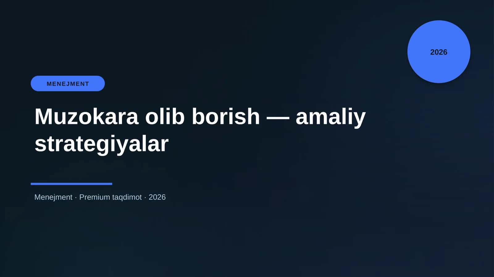 Muzokara olib borish — amaliy strategiyalar 1