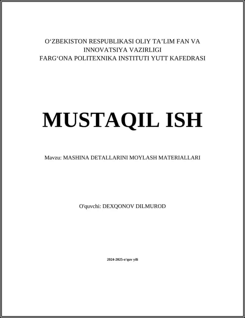 MASHINA DETALLARINI MOYLASH MATERIALLARI 1