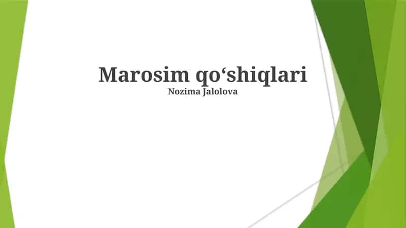 Marosim qoʻshiqlari 1