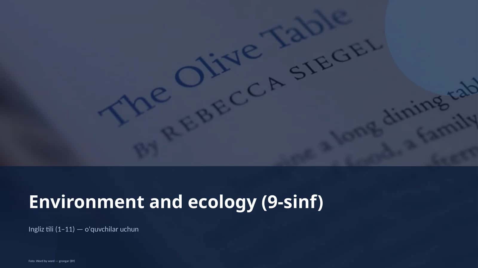 Environment and ecology (9-sinf) 1