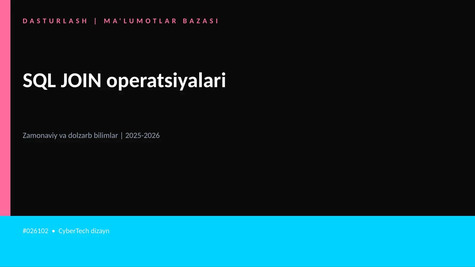 SQL JOIN operatsiyalari 1