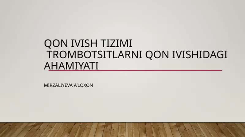 Qon ivishi 1