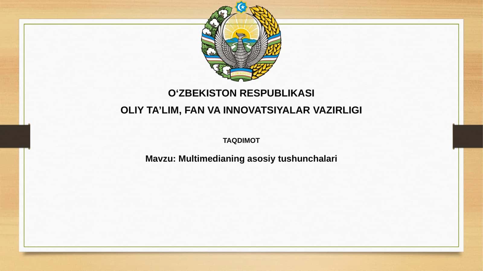 Multimedianing asosiy tushunchalari 1