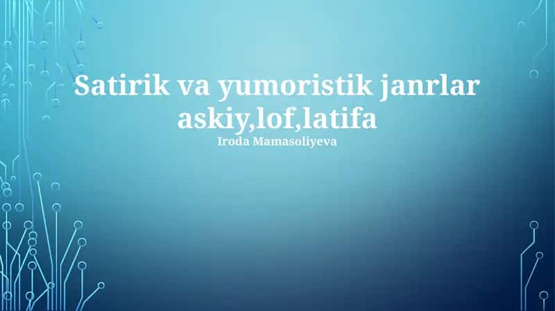 Hazil va kinoya janrlari 1