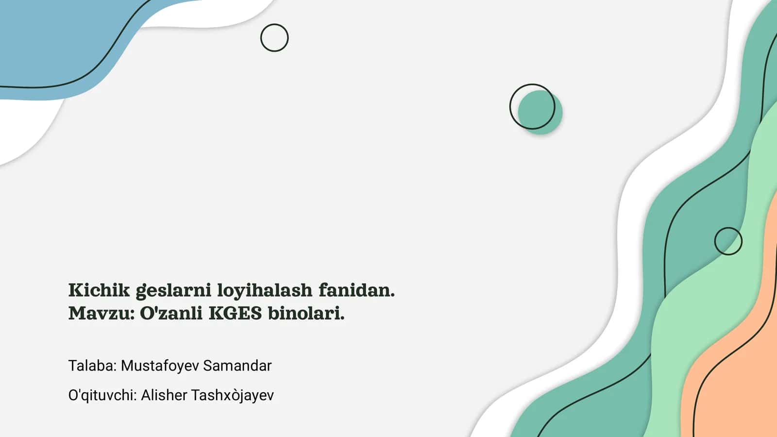 O'zanli KGES binolarini loyihalash 1