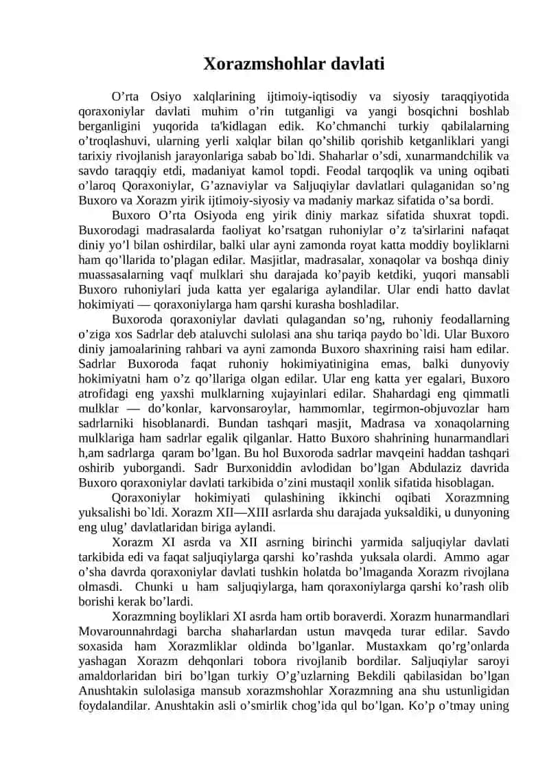 Xorazmshohlar davlati