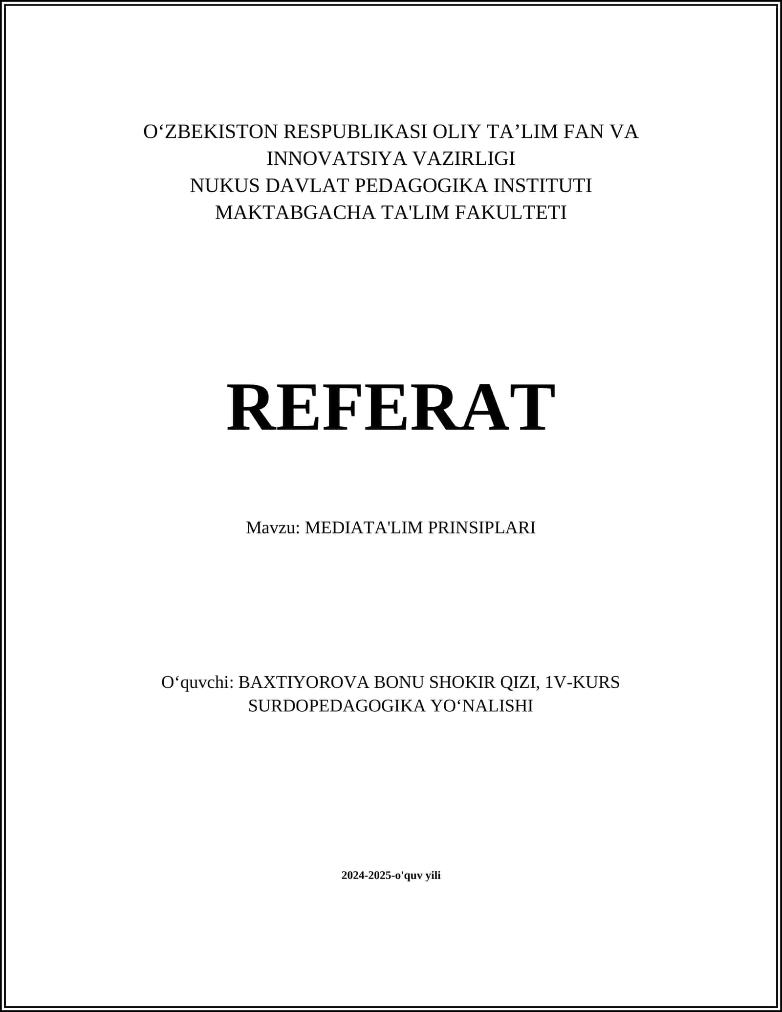 MEDIATA'LIM PRINSIPLARI 1