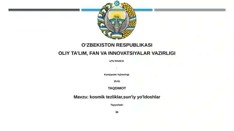 Kosmik tezliklar va sun'iy yo'ldoshlar