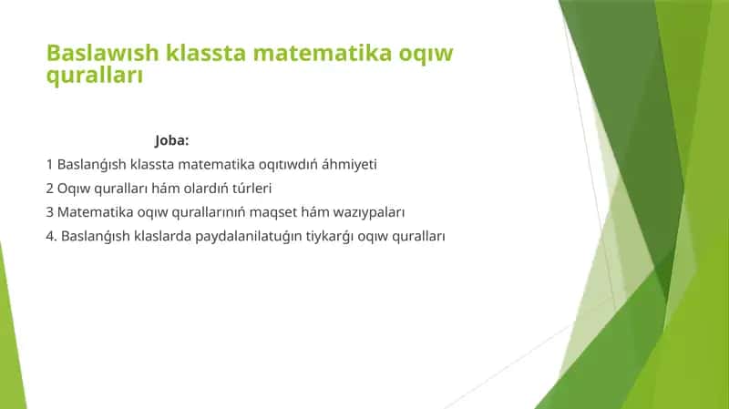 Matematika o'qish qurallari 1
