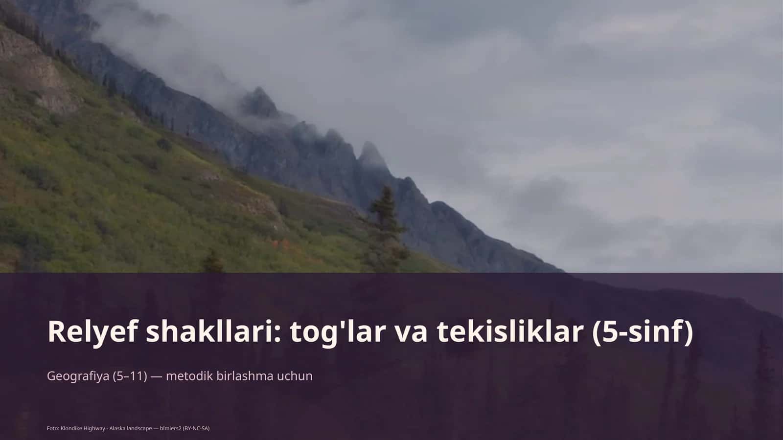 Relyef shakllari: tog'lar va tekisliklar (5-sinf) 1