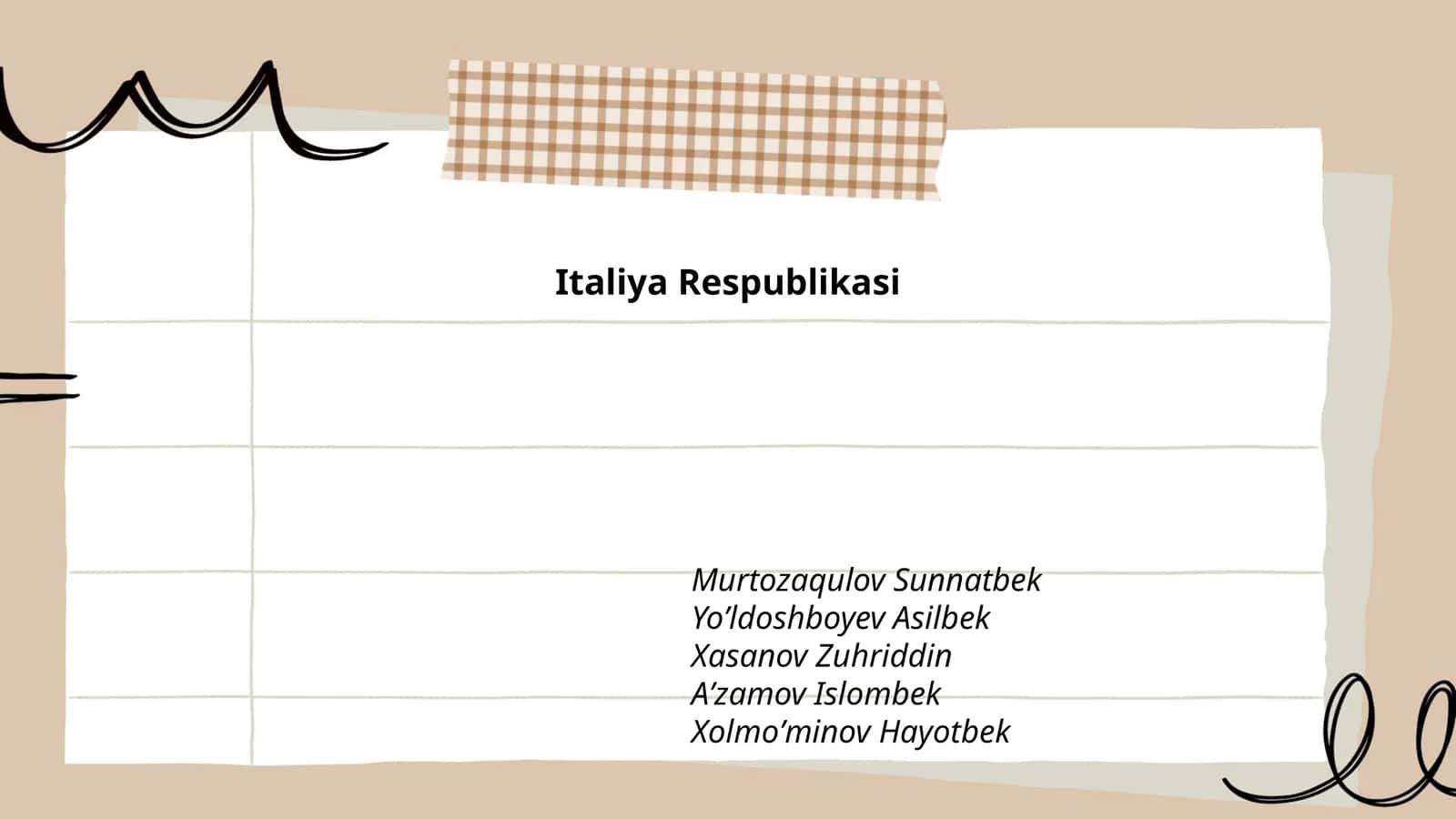 Italiya Respublikasi Tarixi 1