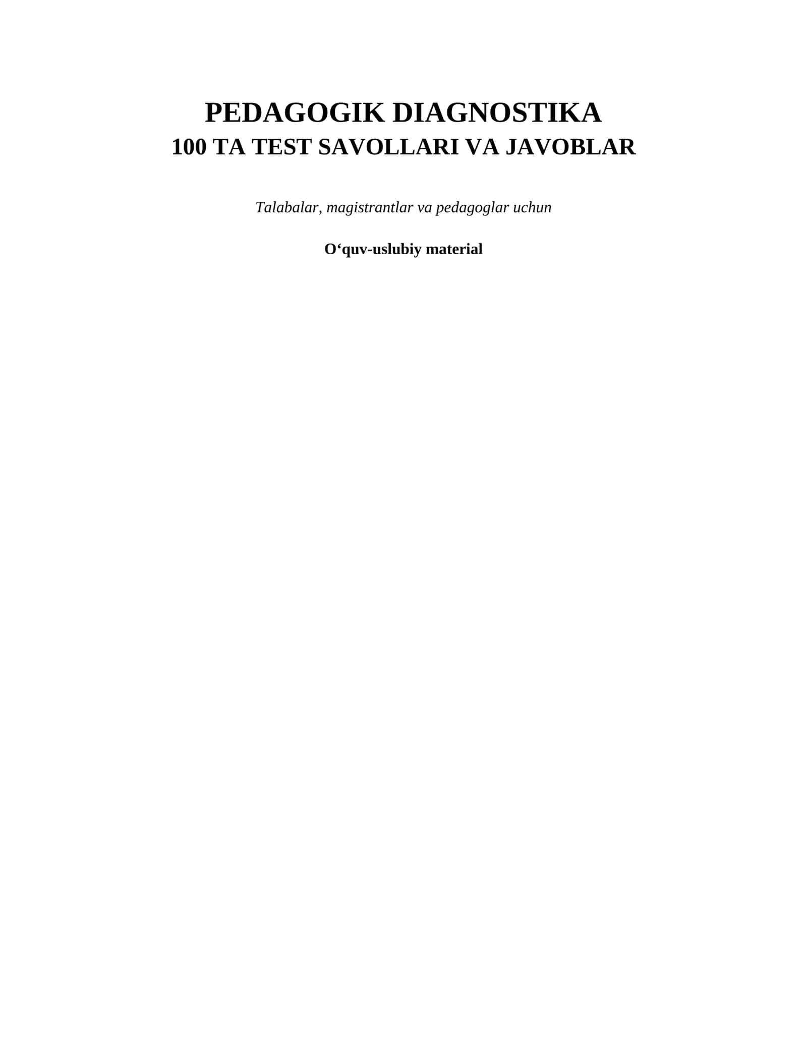 PEDAGOGIK DIAGNOSTIKA 1