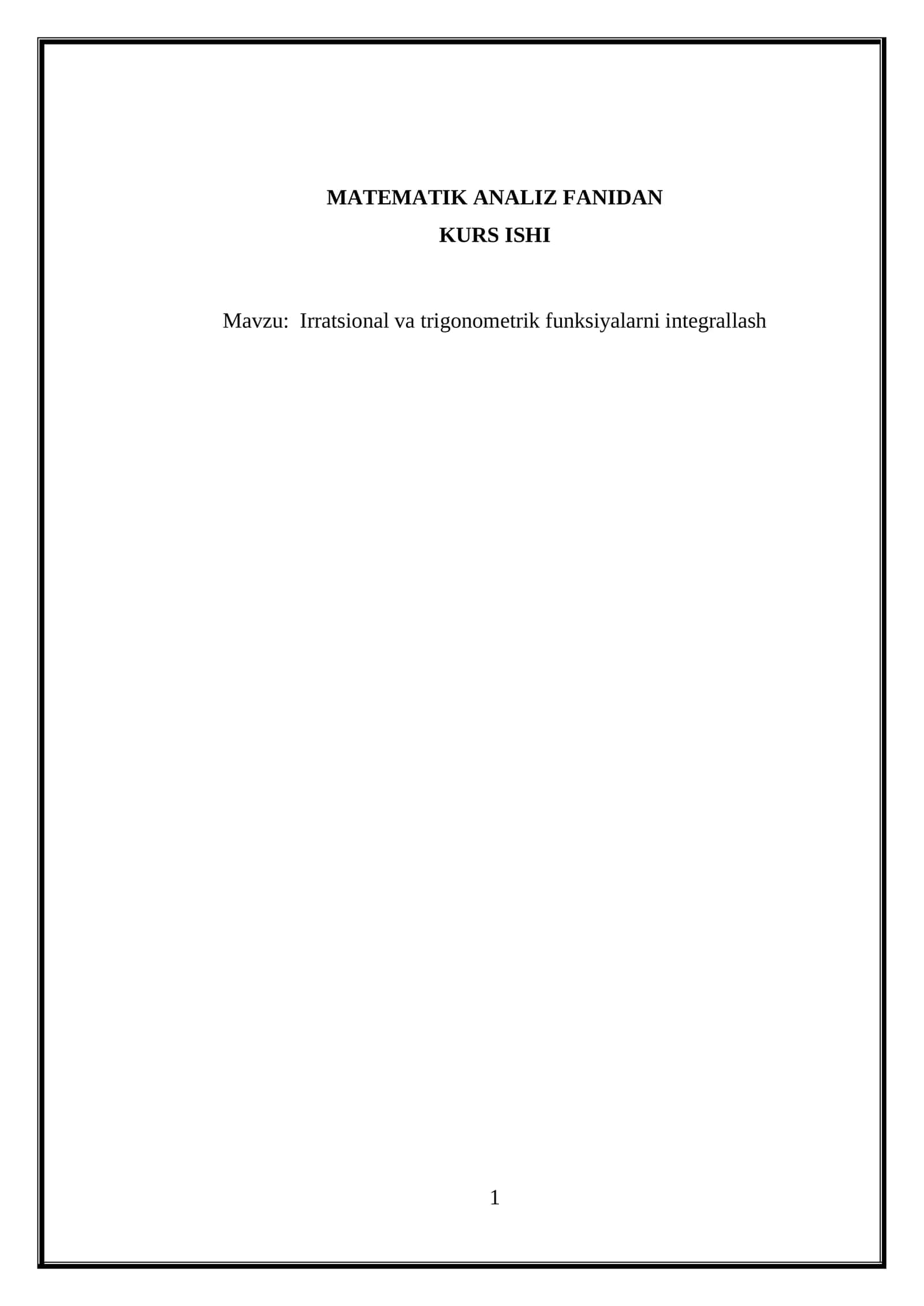 Irratsional va trigonometrik funksiyalarni integrallash 26 1