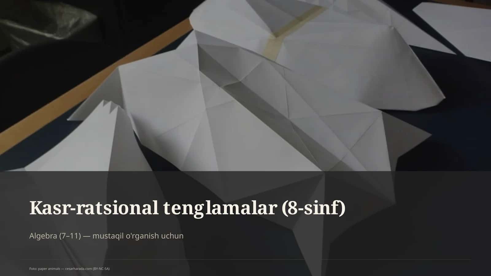 Kasr-ratsional tenglamalar (8-sinf) 1