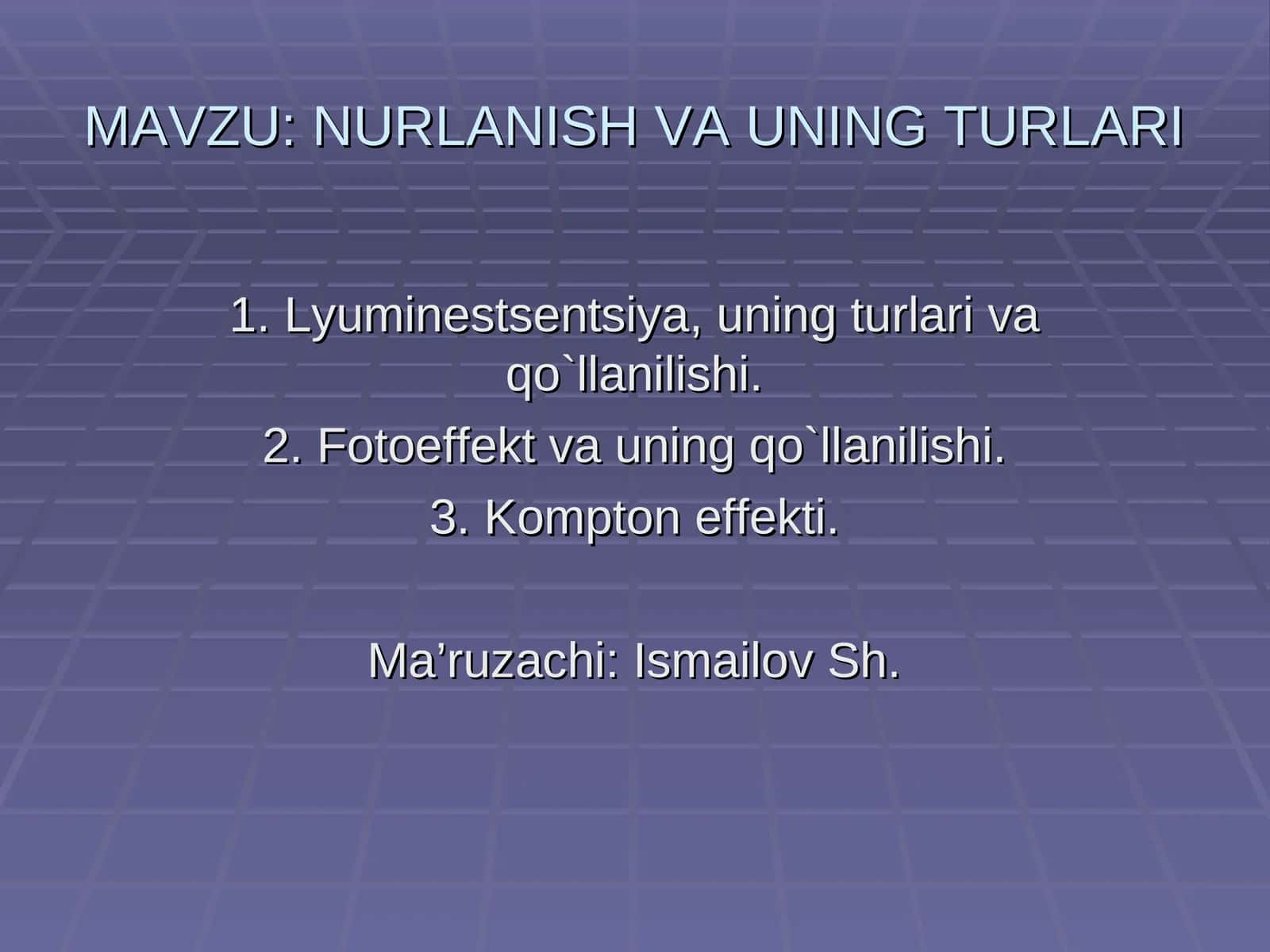 NURLANISHVA UNING TURLARI 1