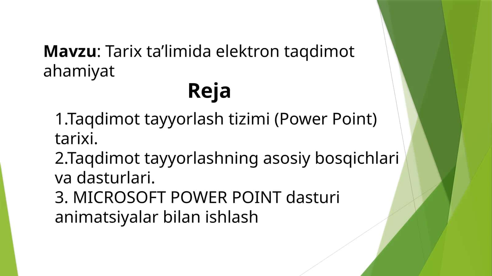 Tarix ta’limida elektron taqdimot ahamiyat 1