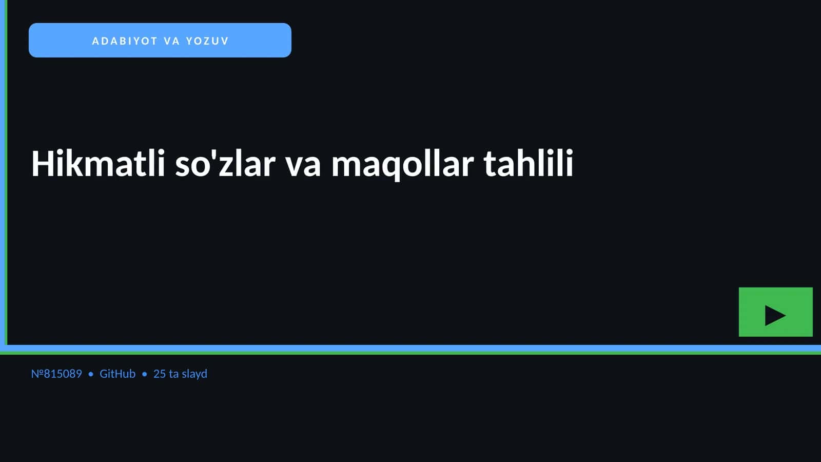 Hikmatli so'zlar va maqollar tahlili 1