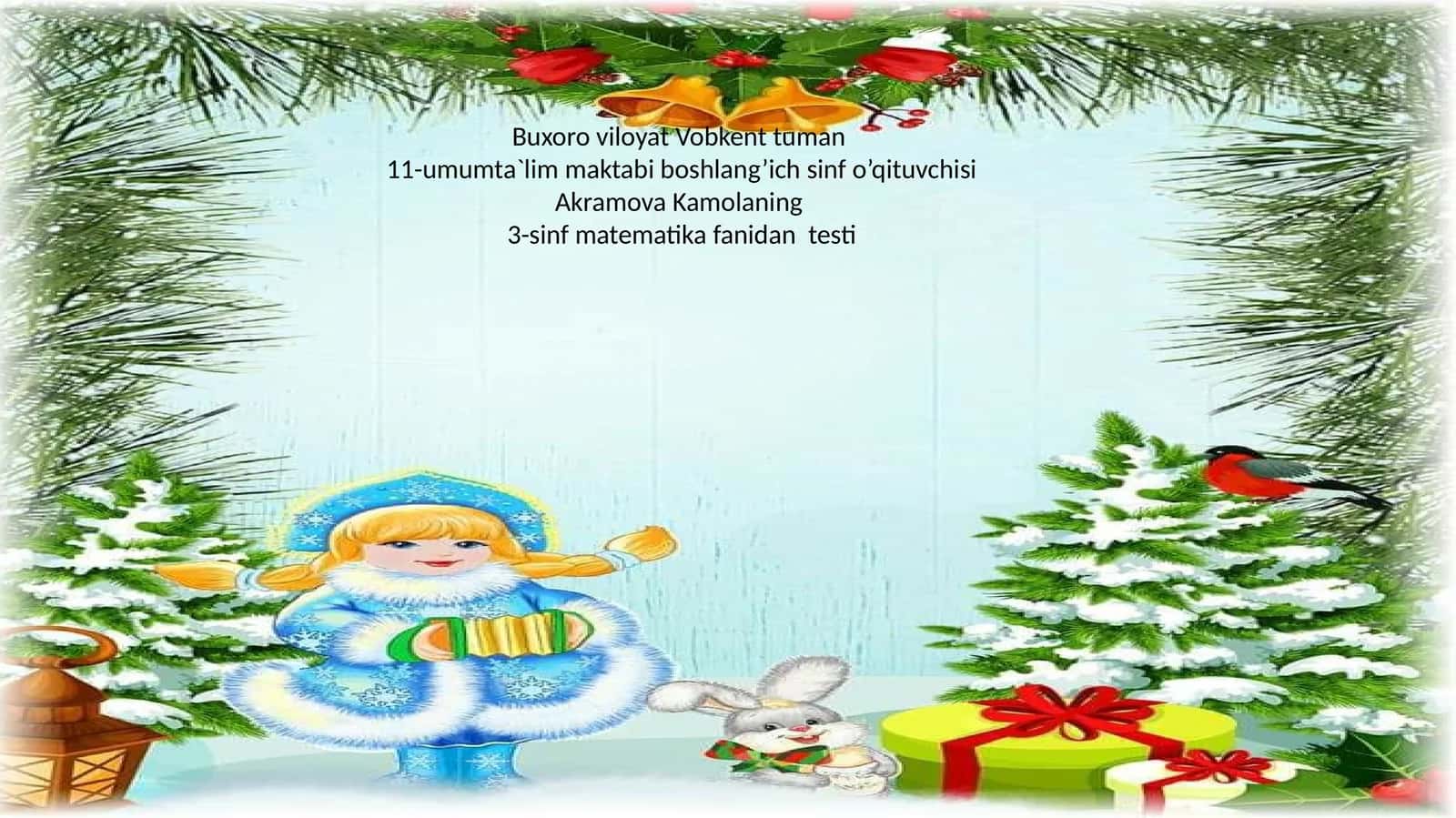 3-sinf matematika fanidan testi 1