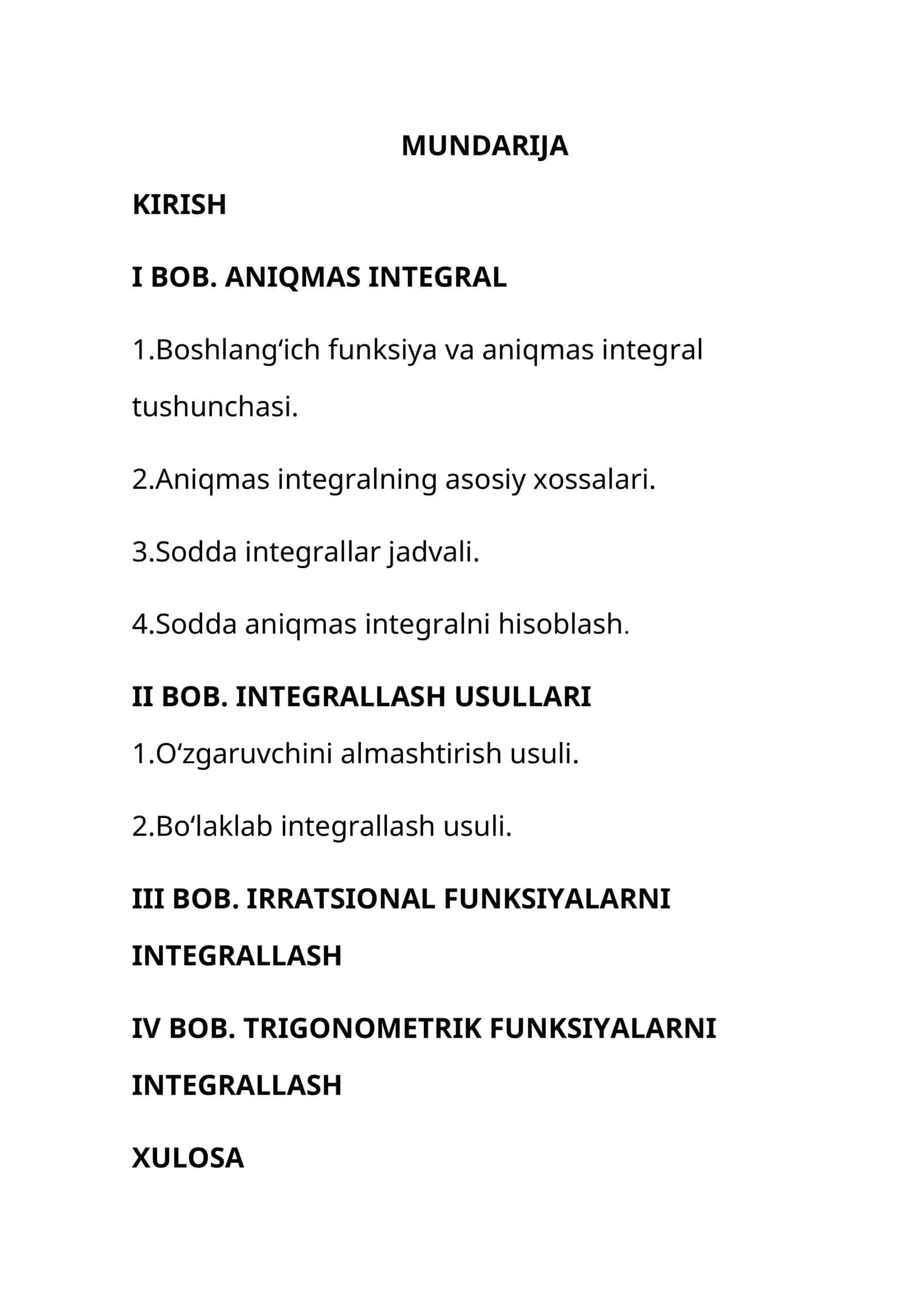 Irratsional va trigonometrik funksiyalarni integrallash 1