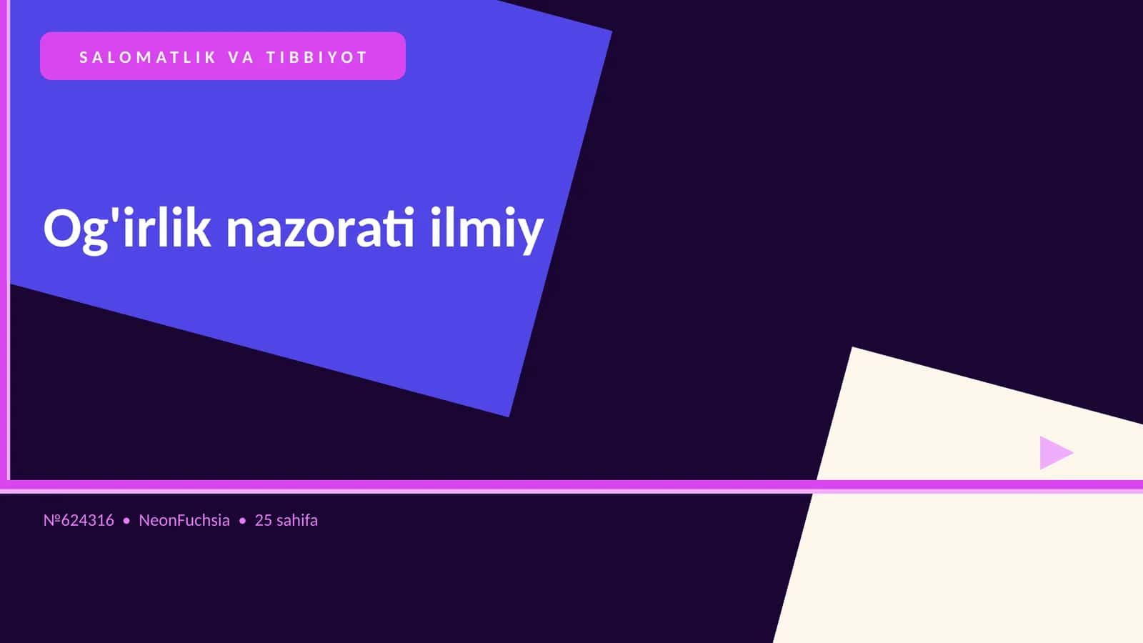 Og'irlik nazorati ilmiy 1