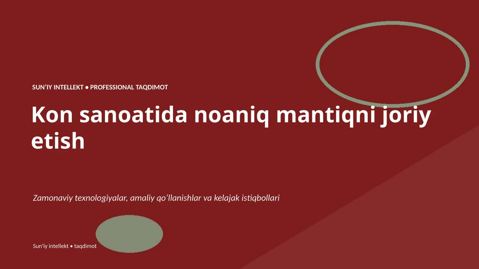 SUNʼIY INTELLEKT • PROFESSIONAL TAQDIMOT 1