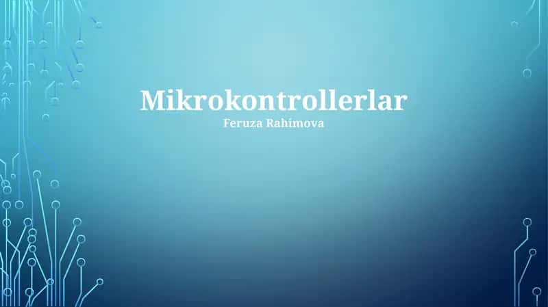 Mikrokontrollerlar 1