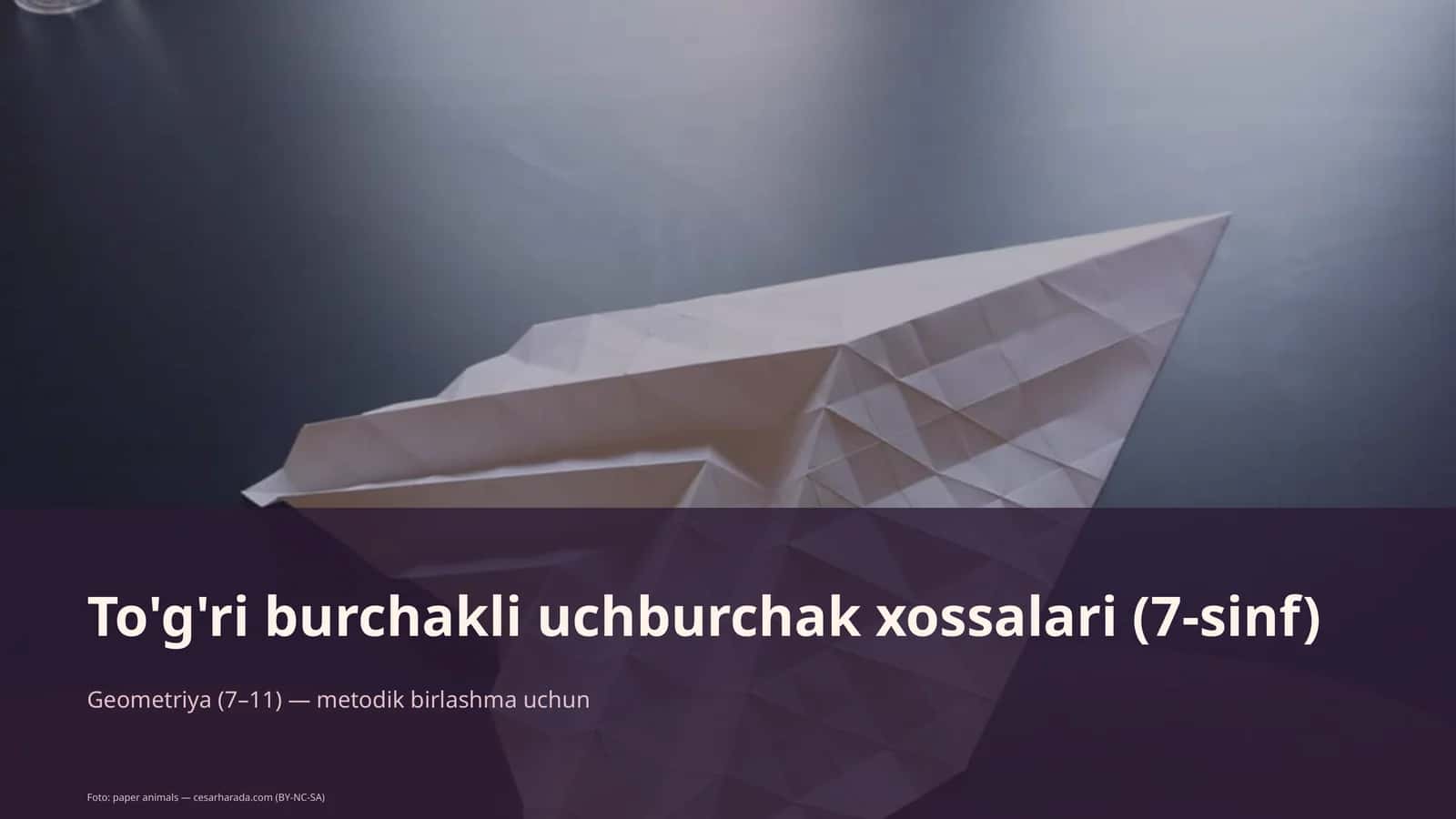 To'g'ri burchakli uchburchak xossalari (7-sinf) 1