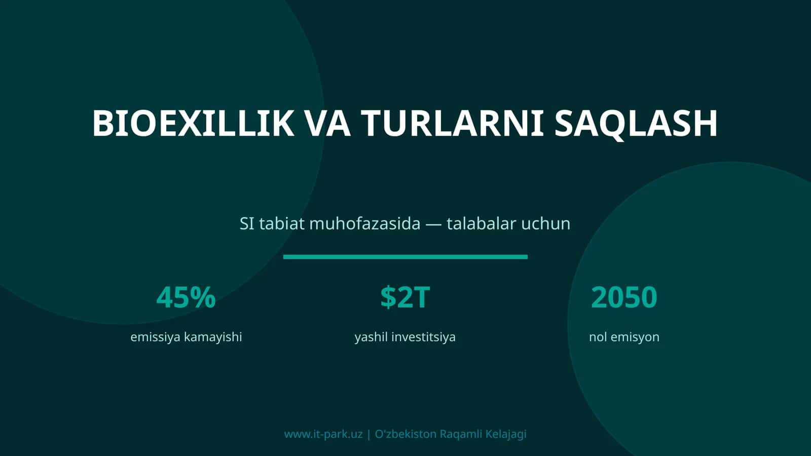 Bioexillik va turlarni saqlash 1