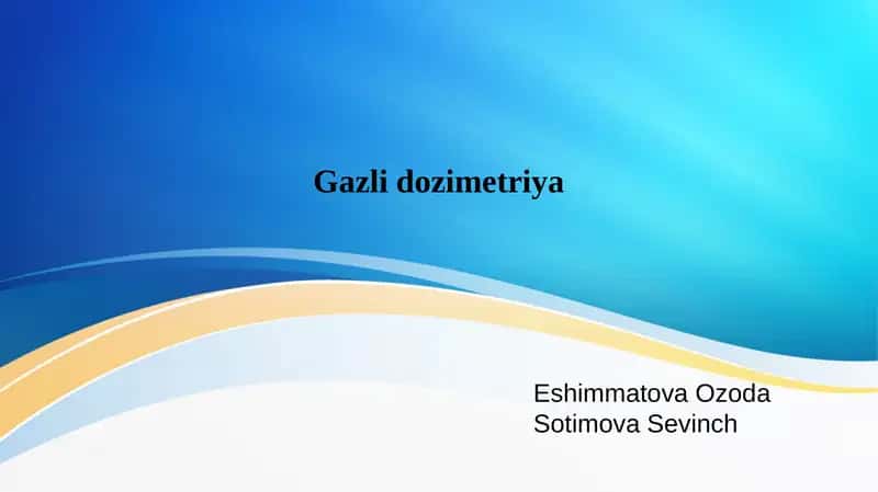 Gazli dozimetrlar 1
