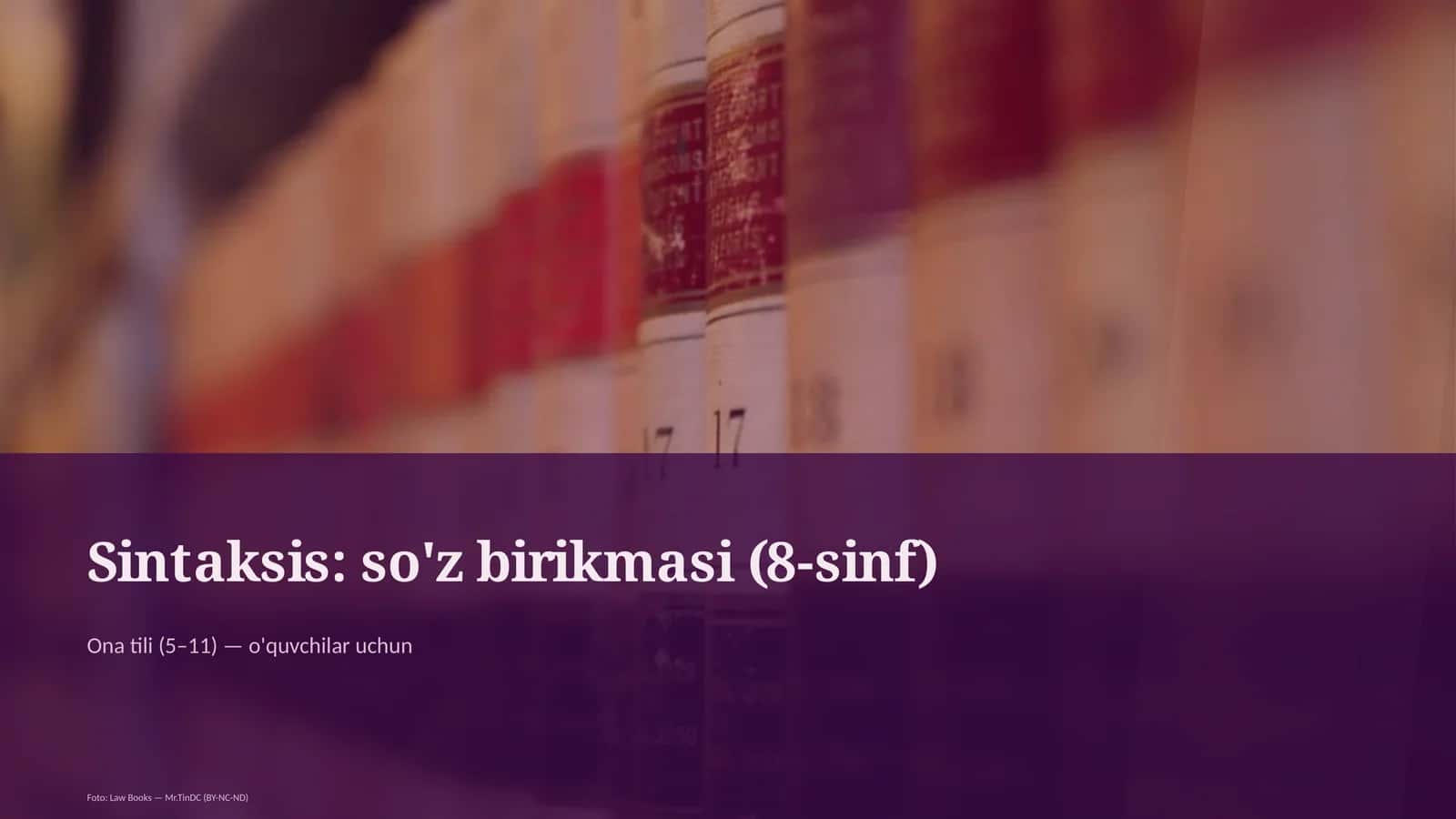 Sintaksis: so'z birikmasi (8-sinf) 1