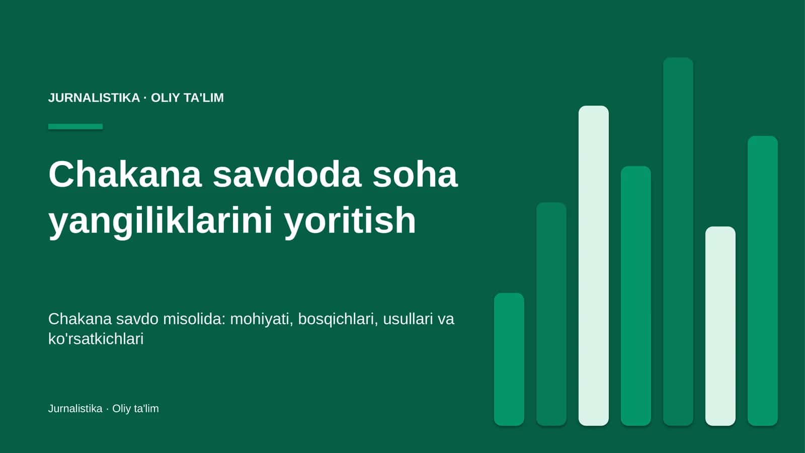 Chakana savdoda soha yangiliklarini yoritish 1
