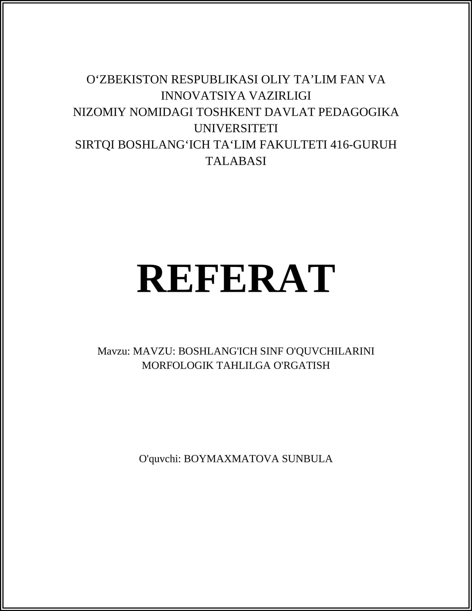 MORFOLOGIK TAHLIL 1
