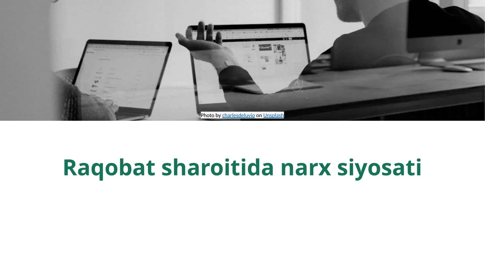 Raqobat sharoitida narx siyosati 1