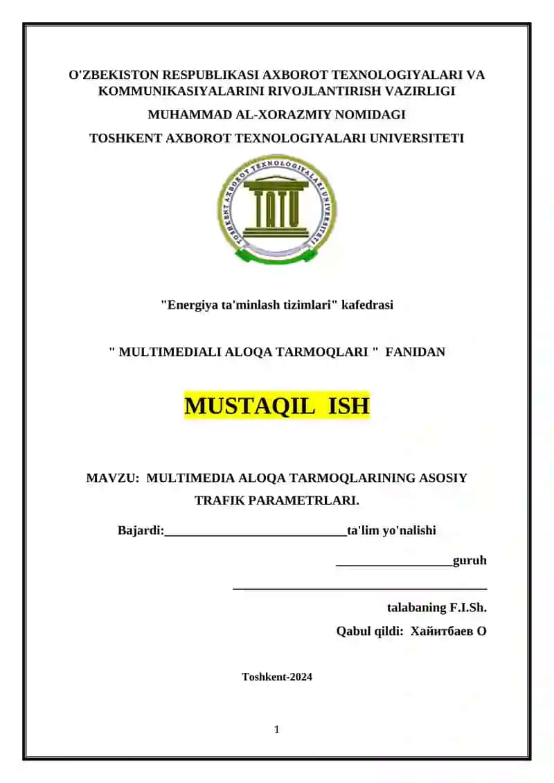 MULTIMEDIALI ALOQA TARMOQLARI