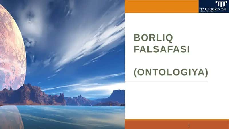 Borliqfalsafasi (Ontologiya) 1