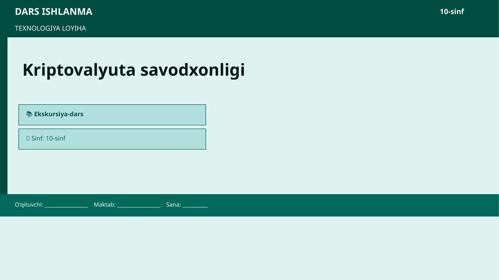 TEXNOLOGIYA LOYIHA 1
