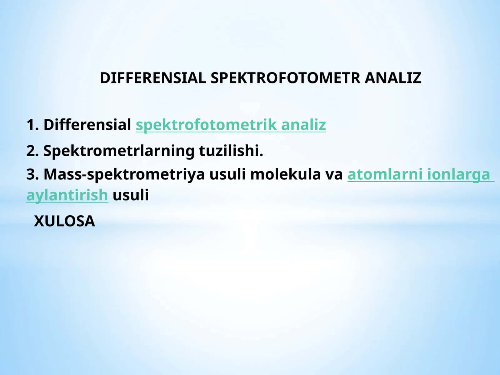 DIFFERENSIAL SPEKTROFOTOMETR ANALIZ 1