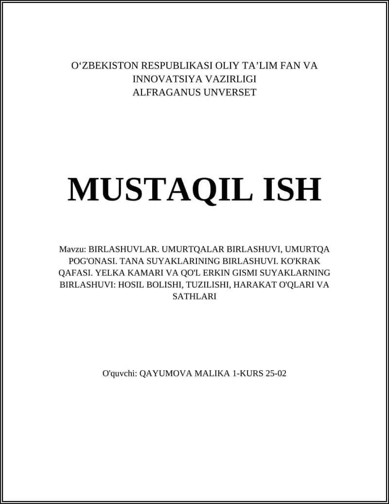 Umurtqalar birlashuvi 1
