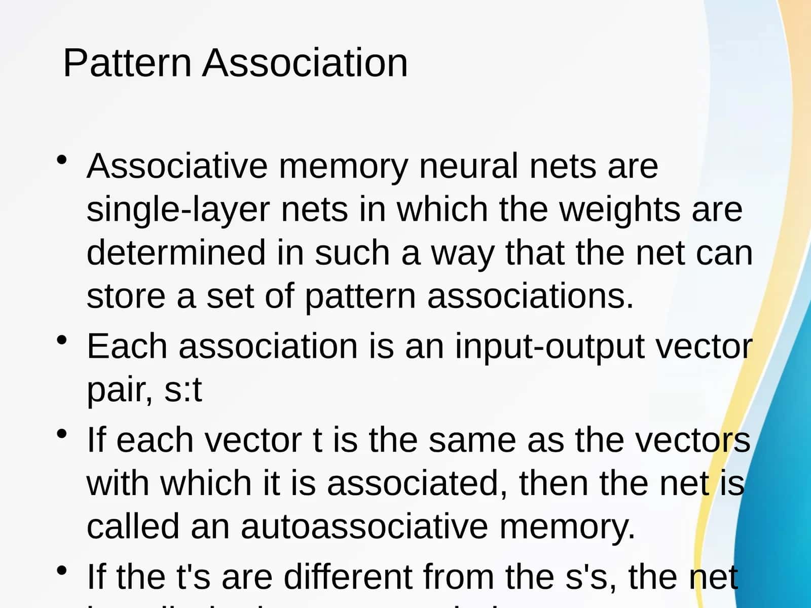 Pattern Association 1