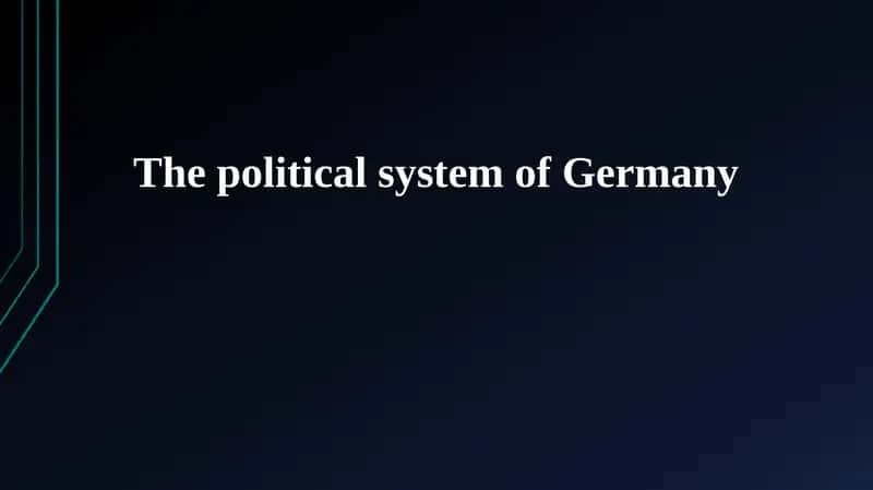 The political system of Germany 1