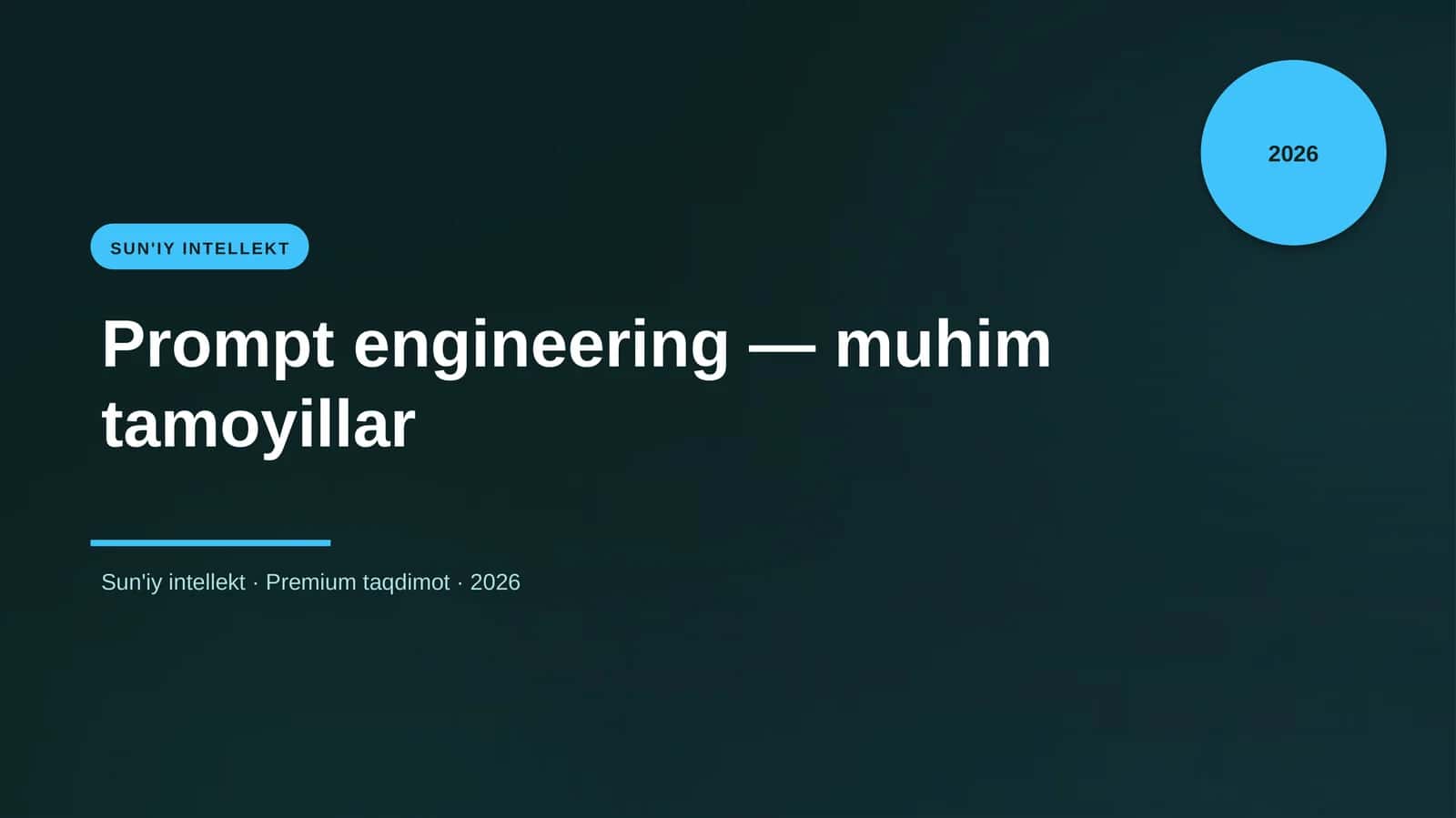 Prompt engineering — muhim tamoyillar 1