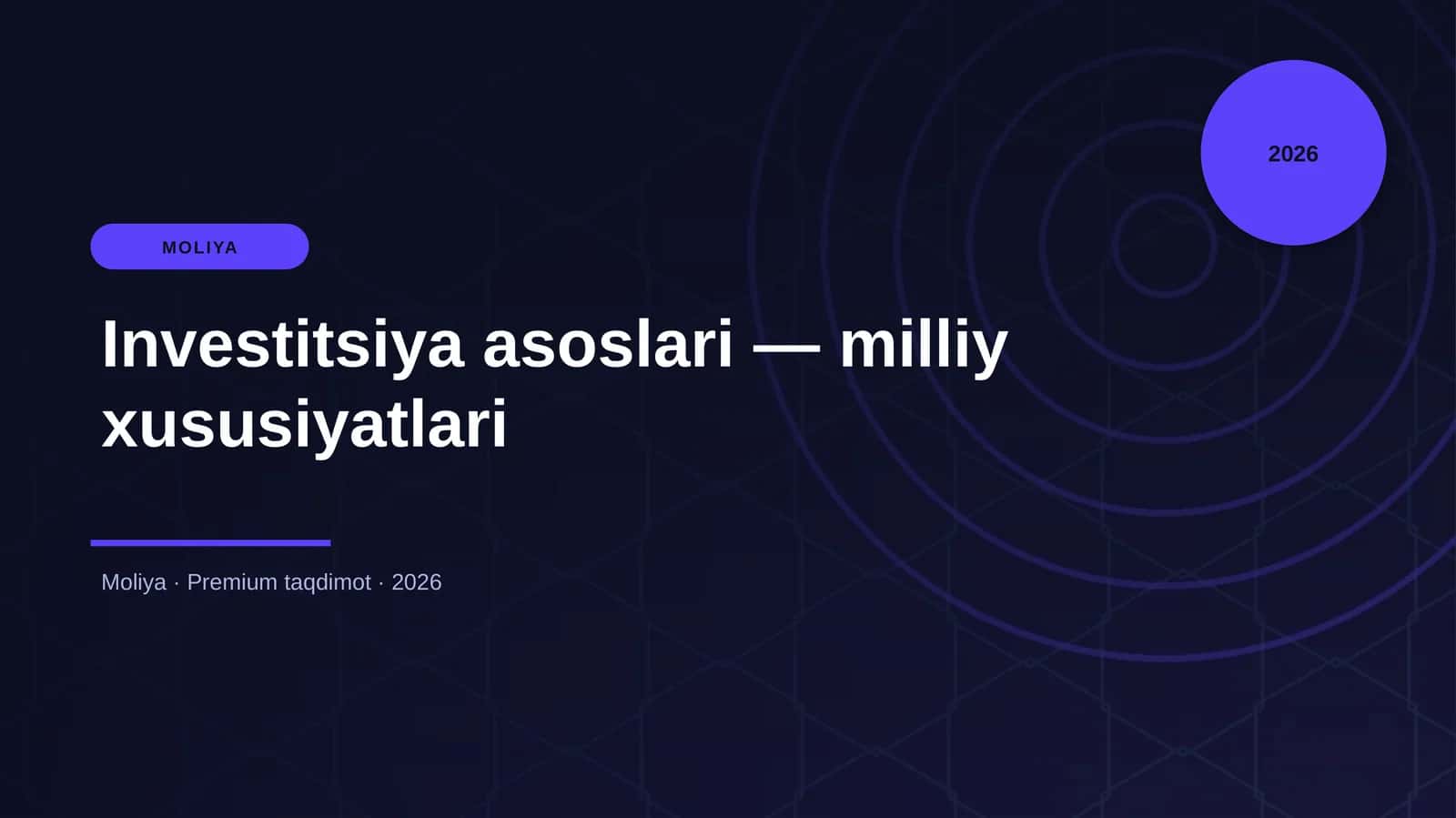 Investitsiya asoslari — milliy xususiyatlari 1