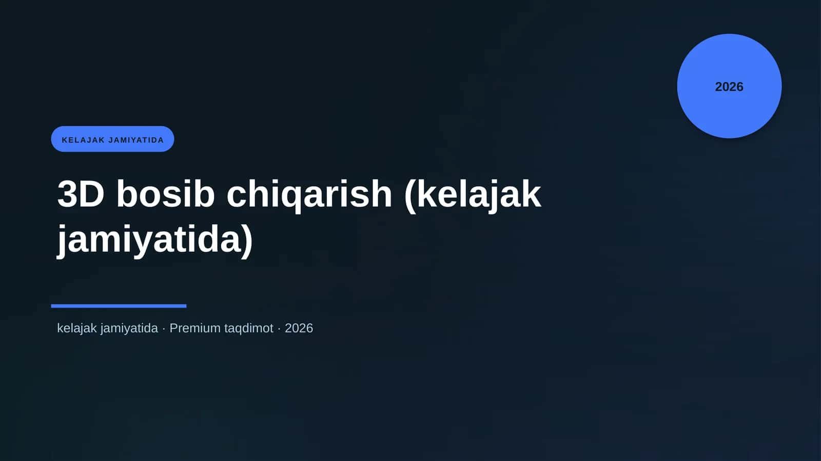 3D bosib chiqarish (kelajak jamiyatida) 1
