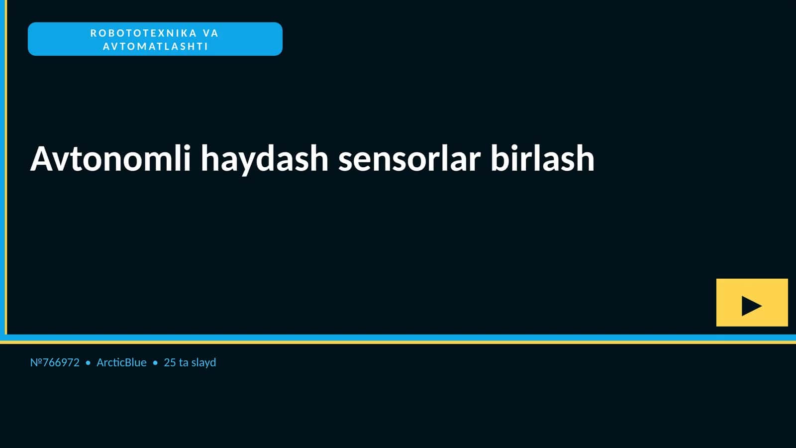 AVTONOMLI HAYDASH SENSORLAR BIRLASH 1