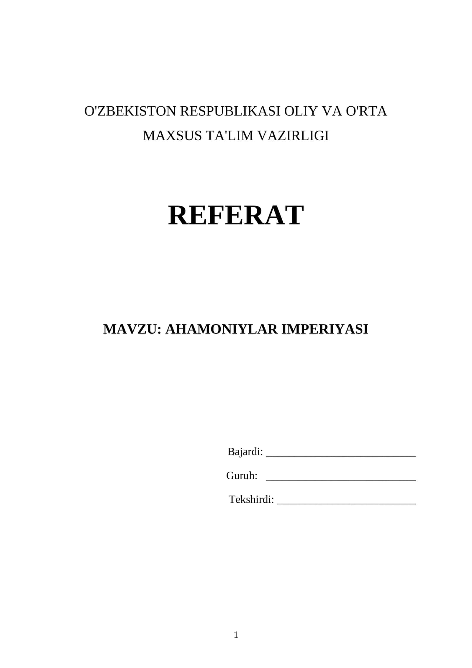 Ahamoniylar imperiyasi 1