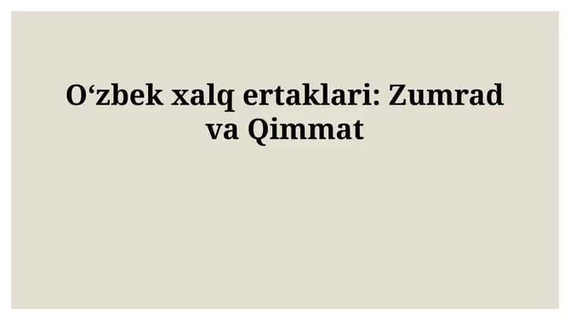 Zumrad va Qimmat 1