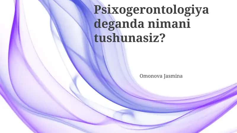 Psixogerontologiya 1