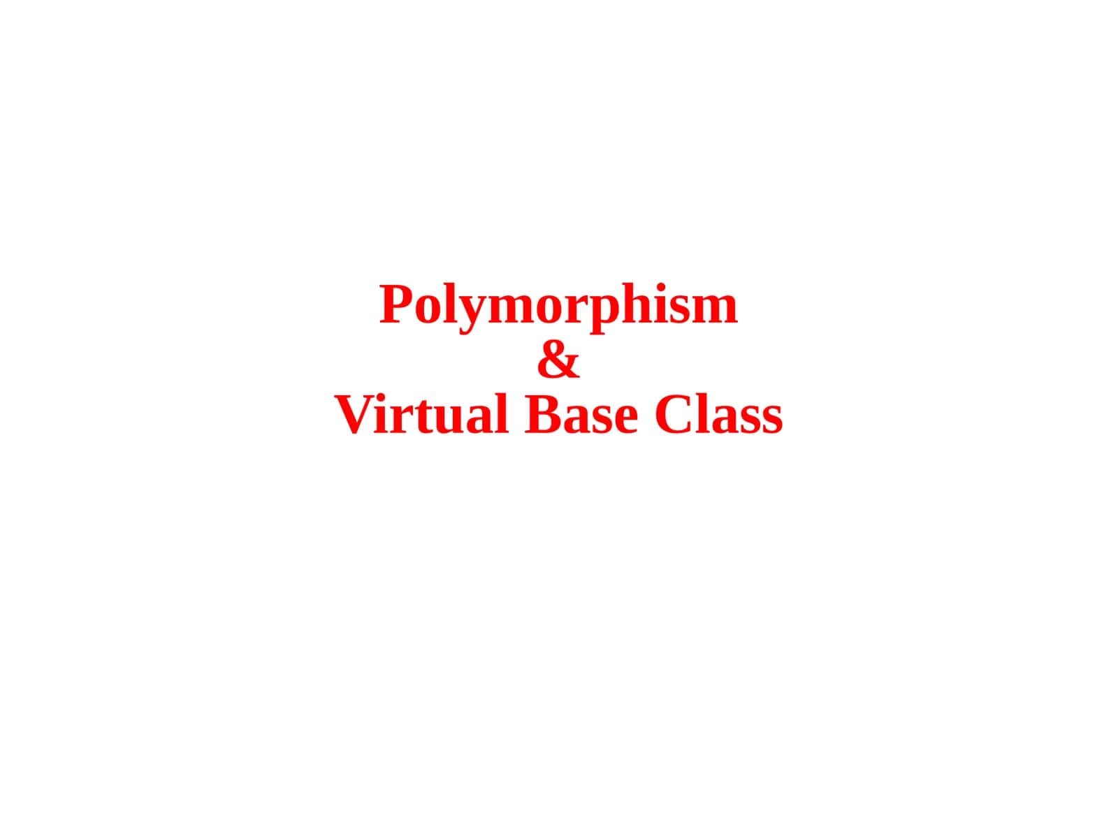 Virtual Base Class 1